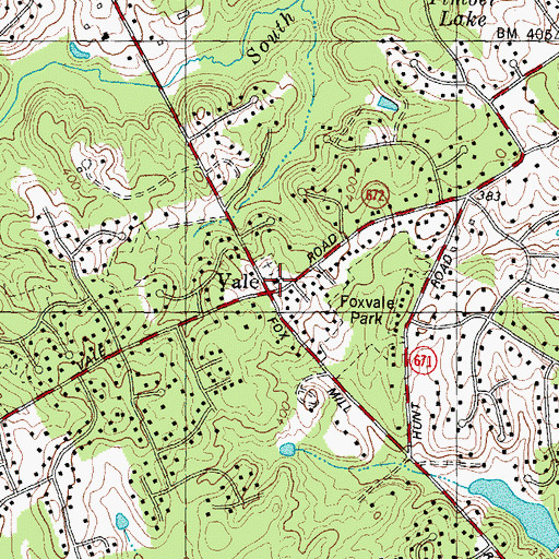 Topographic Map of Vale Methodist Church, VA