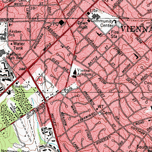 Topographic Map of Seventh Day Adventist Church, VA