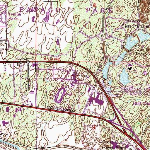 Topographic Map of Phoenix Municipal Stadium, AZ