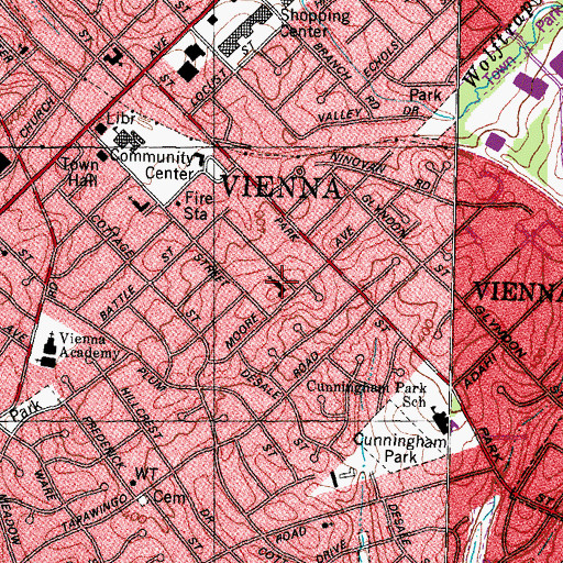 Topographic Map of Wesley United Methodist Church, VA