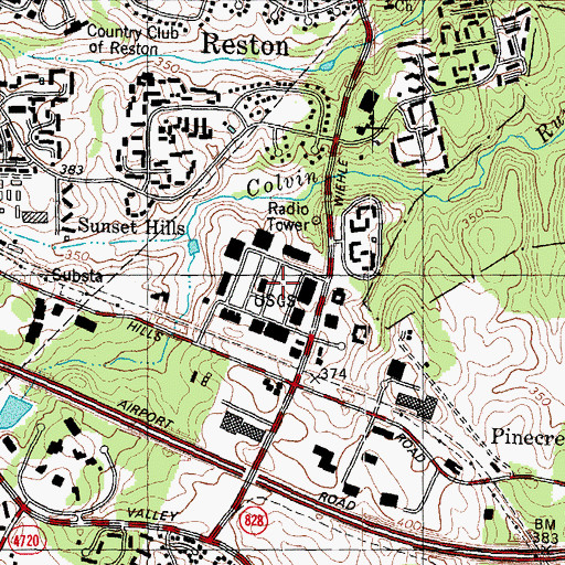 Topographic Map of Reston Industrial Park, VA