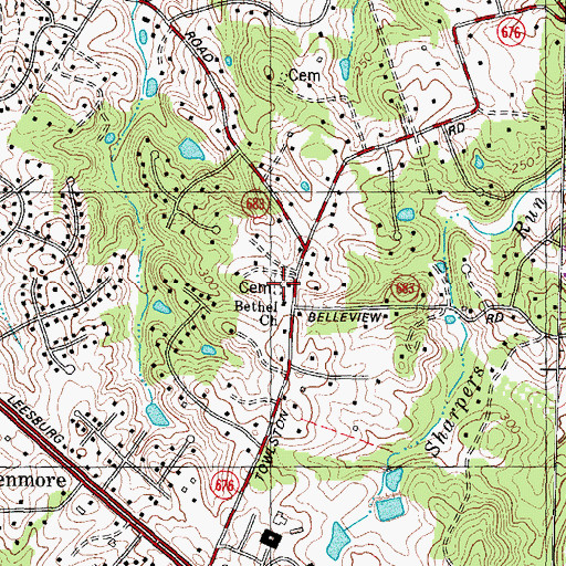 Topographic Map of Bethel Regular Baptist Church Cemetery, VA