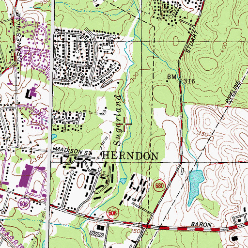 Topographic Map of Runnymeade Park, VA