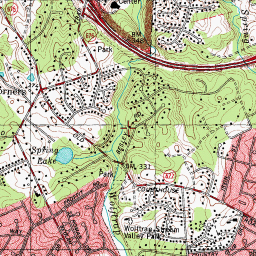 Topographic Map of Springlake Park, VA