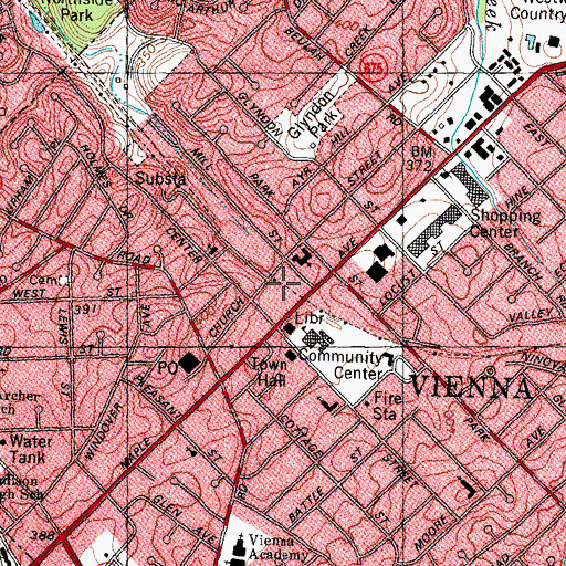 Topographic Map of Freeman House Historic Site, VA