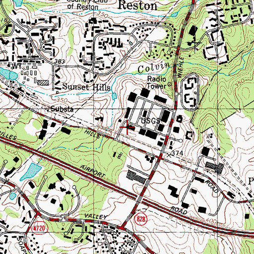 Topographic Map of Fairfax County Government Offices, VA