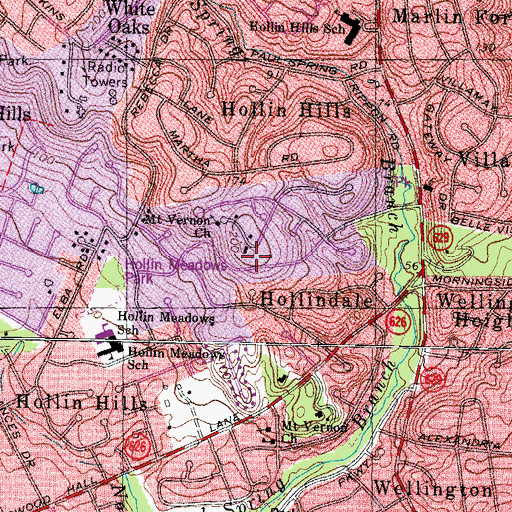 Topographic Map of Mount Vernon Unitarian Church, VA