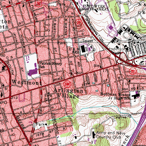 Topographic Map of Trinity Episcopal Church, VA
