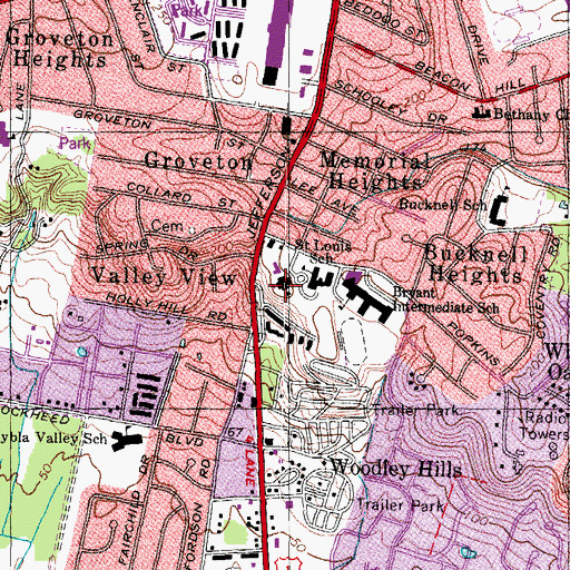 Topographic Map of Saint Louis Catholic Church, VA