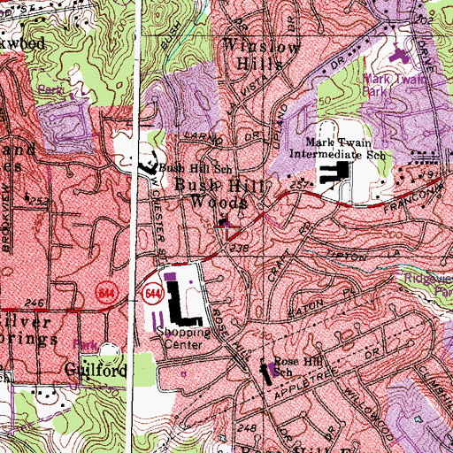 Topographic Map of Bush Hill United Presbyterian Church, VA