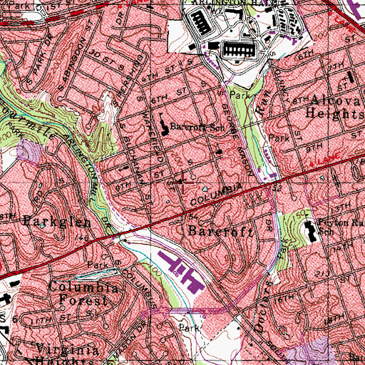 Topographic Map of Holy Martyrs of Vietnam Church, VA