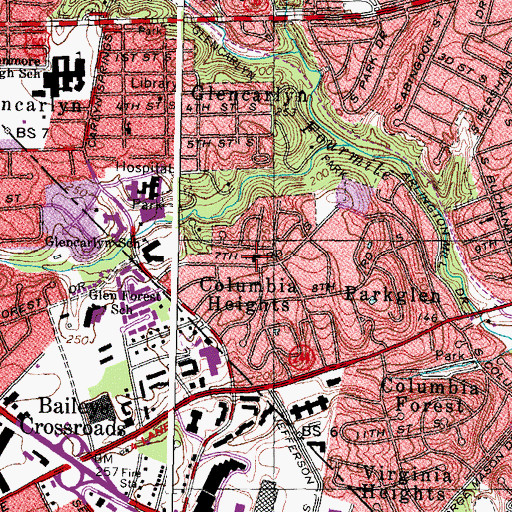 Topographic Map of Greenbrier Baptist Church, VA