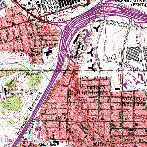 Topographic Map of Arlington Historical Museum, VA