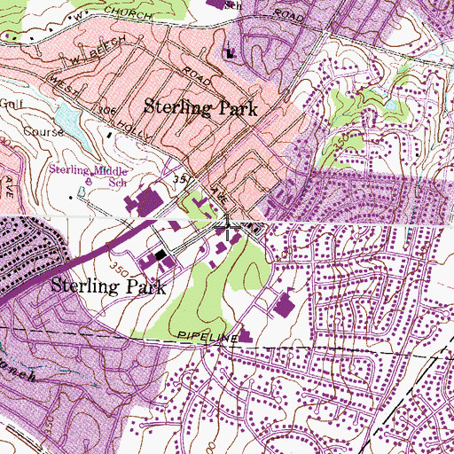 Topographic Map of Loudoun County Fire and Rescue Sterling Volunteer Rescue Squad Station 15, VA