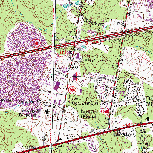 Topographic Map of Bethlehem Baptist Christian Academy, VA