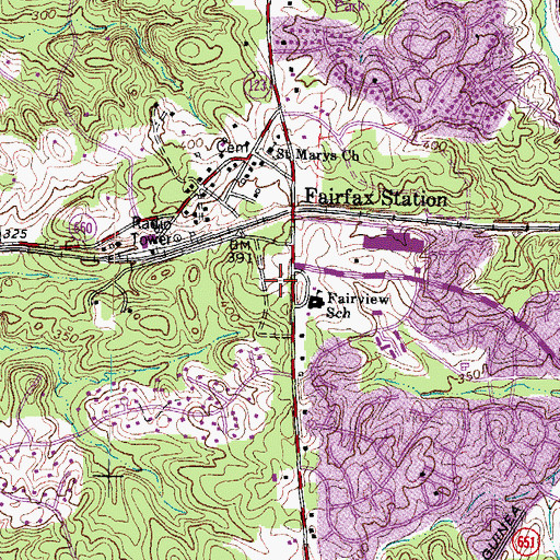 Topographic Map of Fairfax County Fire and Rescue Department Station 32 Fairview, VA