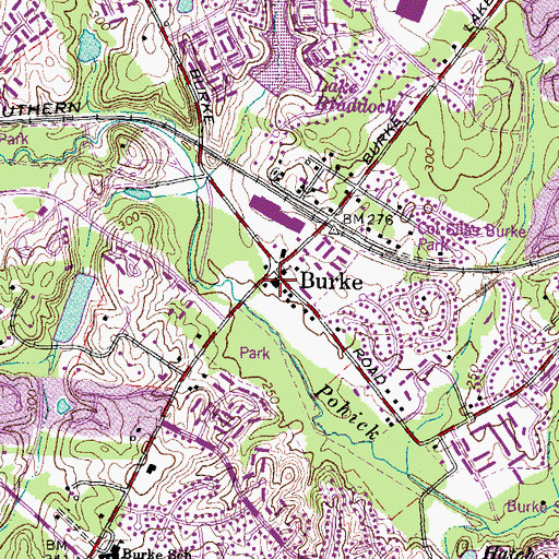 Topographic Map of Fairfax County Fire and Rescue Department Station 14 Burke, VA