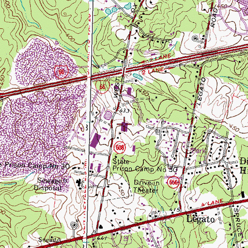 Topographic Map of Bethlehem Baptist Church, VA