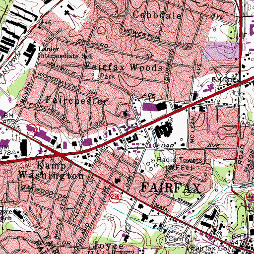 Topographic Map of Christ Lutheran Church, VA