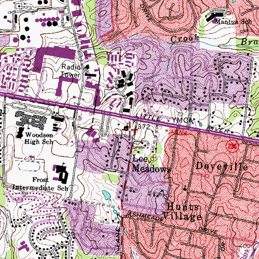 Topographic Map of Calvary Hill Baptist Church, VA