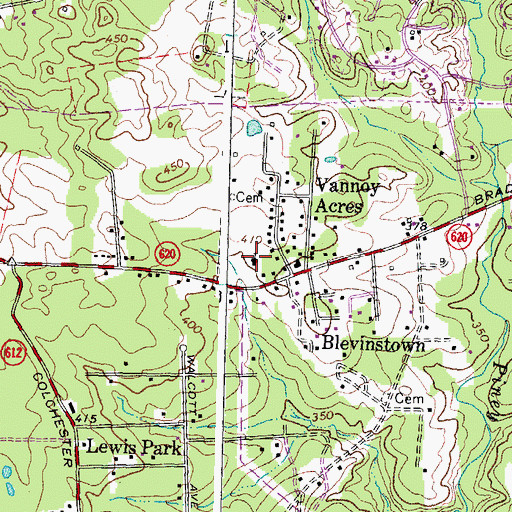 Topographic Map of Braddock Missionary Baptist Church, VA