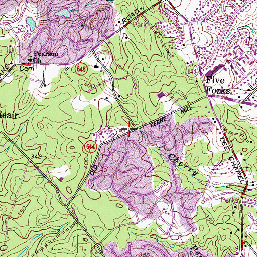 Topographic Map of Calvary Christian Church, VA