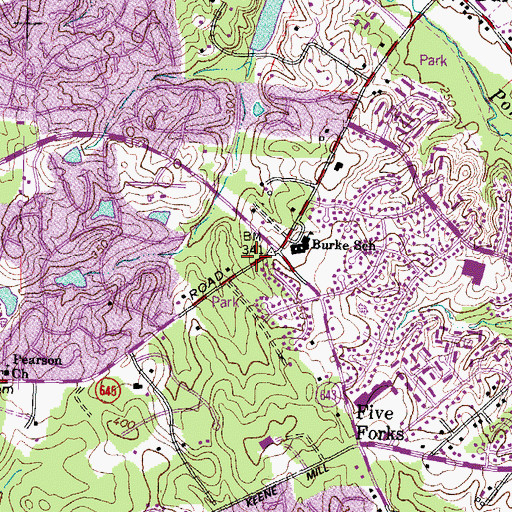 Topographic Map of Burke United Methodist Church, VA