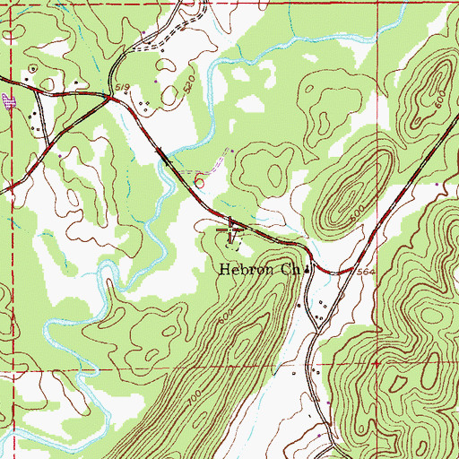 Topographic Map of Hebron Cemetery, AL