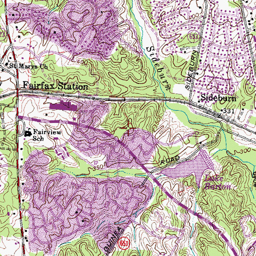 Topographic Map of Burke Presbyterian Church, VA