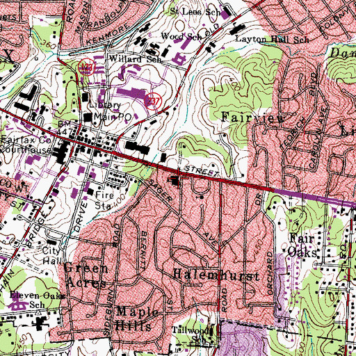 Topographic Map of Fairfax Christian Church, VA