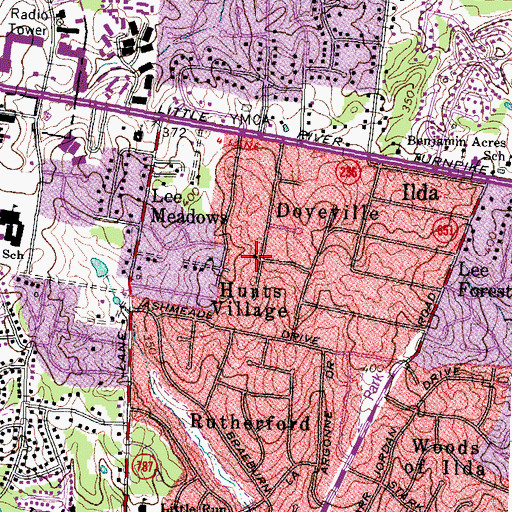 Topographic Map of First Church of God, VA