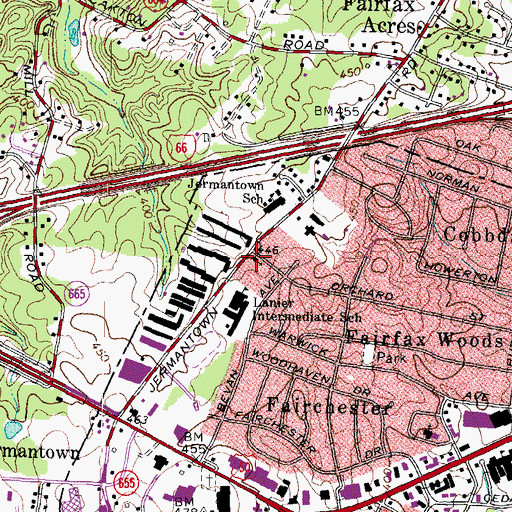 Topographic Map of Kingdom Hall Jehovahs Witness Church, VA