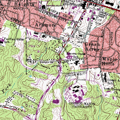 Topographic Map of Mount Calvary Baptist Church, VA