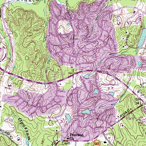 Topographic Map of Knollwood Baptist Church, VA