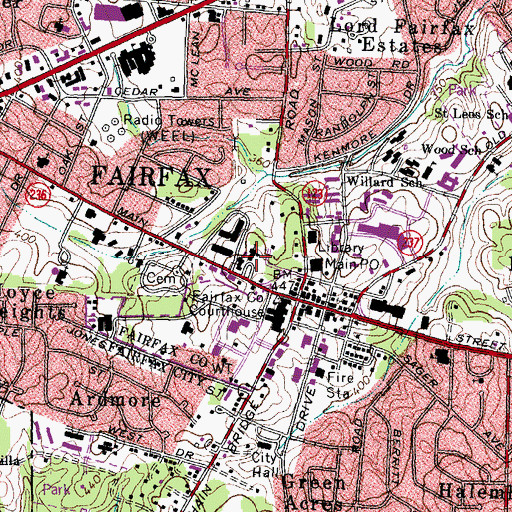 Topographic Map of Truro Episcopal Church, VA