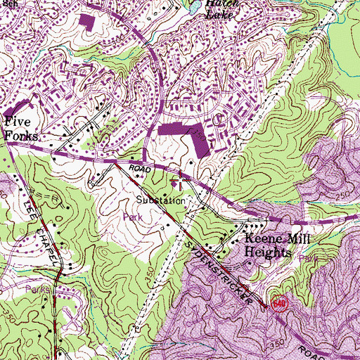 Topographic Map of Saint Andrews Episcopal Church, VA