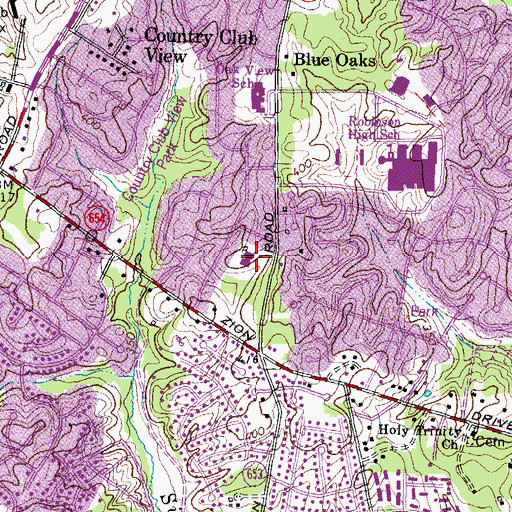 Topographic Map of Saint Mary of Sorrows Catholic Church, VA