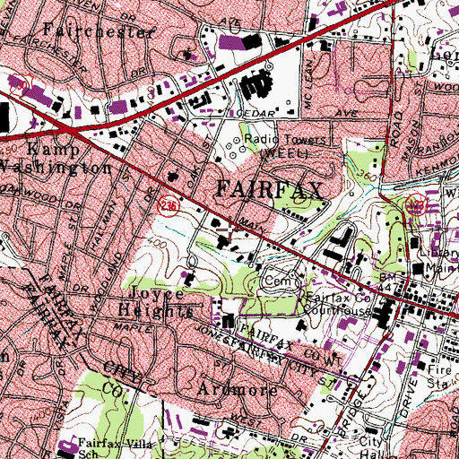 Topographic Map of Fairfax Nursing Home, VA