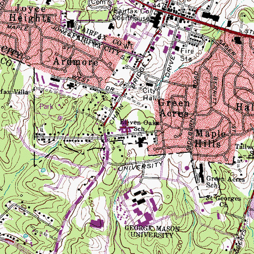 Topographic Map of Inova Commonwealth Care Center, VA