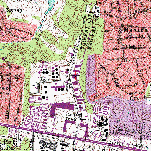 Topographic Map of Fairfax Ice Arena, VA