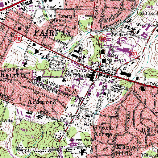 Topographic Map of Massey Administration Building, VA