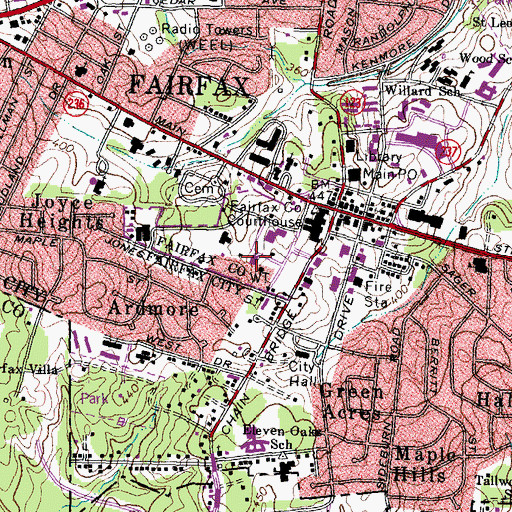 Topographic Map of Fairfax County Judicial Center, VA