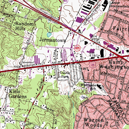 Topographic Map of Department of Motor Vehicles Fairfax (historical), VA