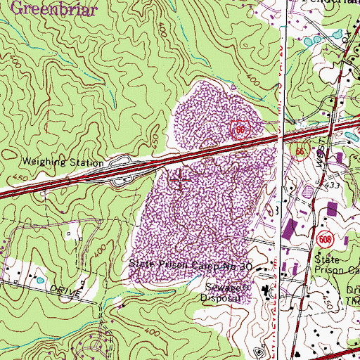 Topographic Map of Fairfax County Landfill, VA