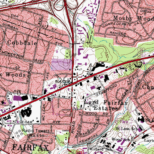 Topographic Map of Virginia Department of Transportation, VA