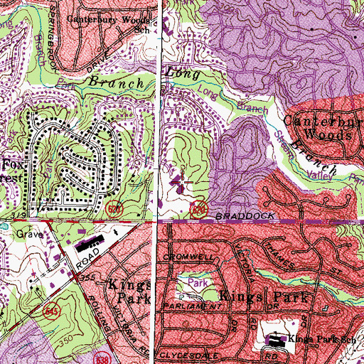 Topographic Map of Holy Spirit Catholic School, VA