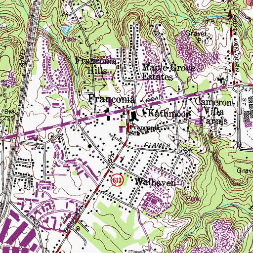 Topographic Map of Fairfax County Fire and Rescue Department Station 5 Franconia, VA