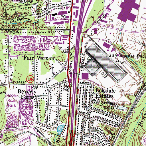 Topographic Map of Fairfax County Fire and Rescue Department Station 22 Springfield, VA