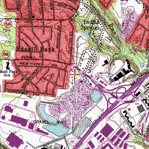 Topographic Map of Fairfax County Fire and Rescue Department Station 26 Edsall Road, VA