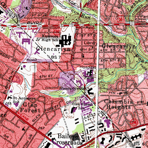 Topographic Map of Manor Care Nursing Home, VA